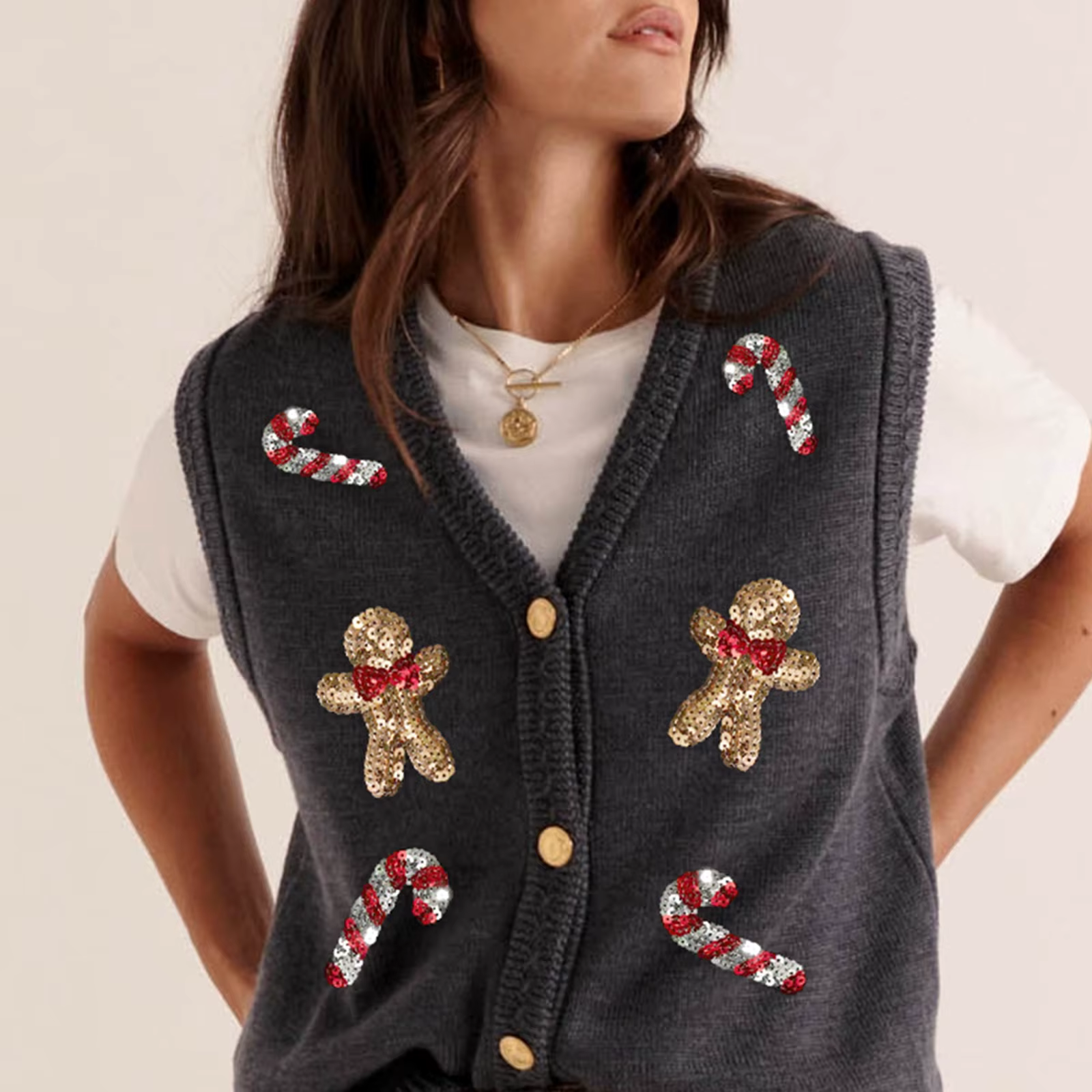 Femmes pull de noël gilets imprimé père