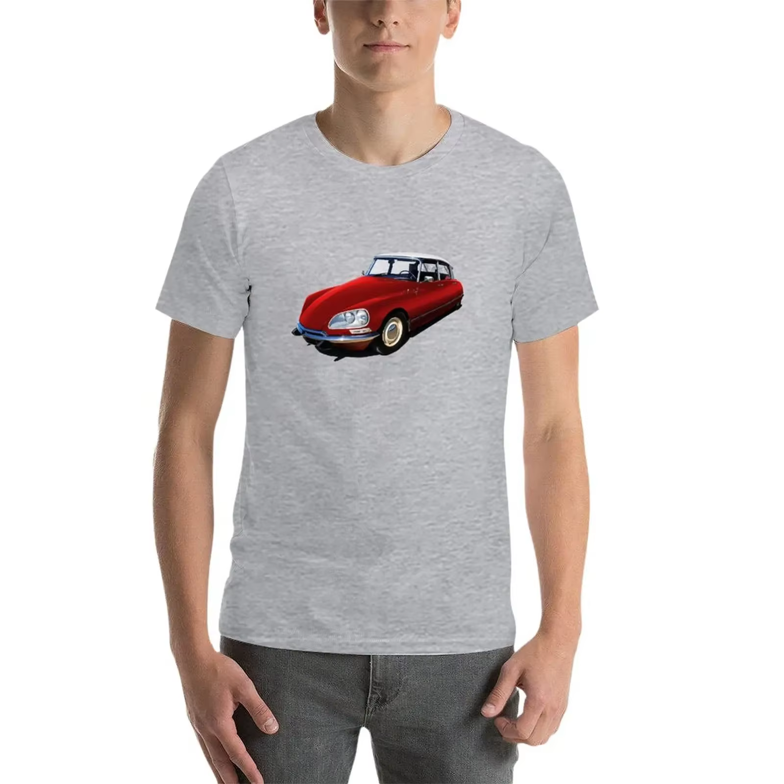 T-shirt surdimensionné Crystal en DS pour homme, haut d'été rouge, années 1970