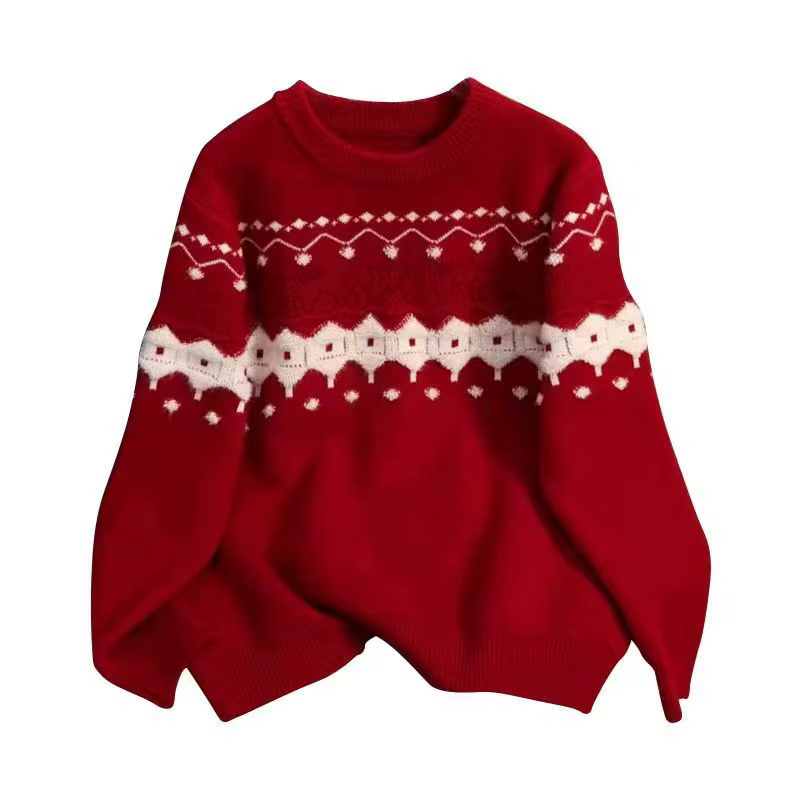 Nouveau pull à col rond pour femmes en automne et en hiver 2025, nouveau Style tendance, chemise à Base épaisse réduisant l'âge pour femmes