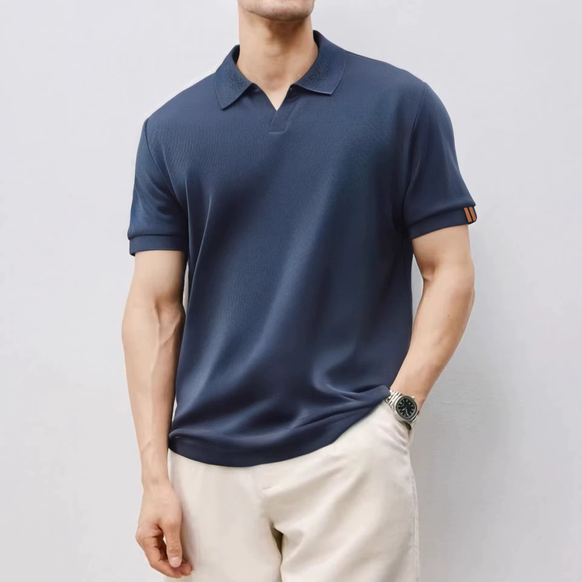 Polo à manches courtes Seagull Neck pour homme