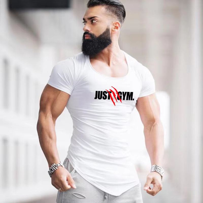 Hommes course Sport à manches courtes T-Shirts été coton respirant mince vêtements