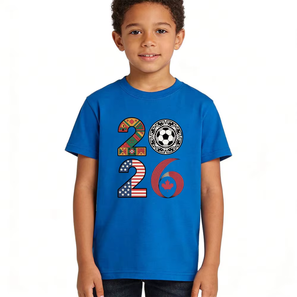 T-shirt graphique style football vintage international pour enfants