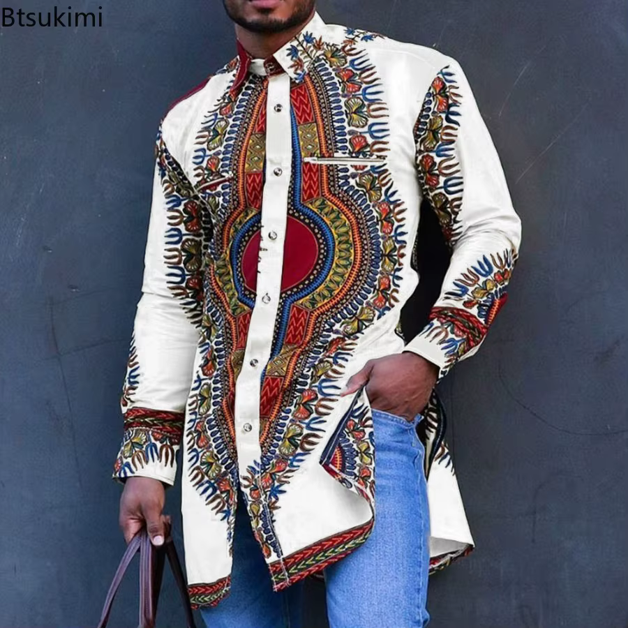 2026 hommes d'été T-Shirt africain mode cou imprimé à manches courtes