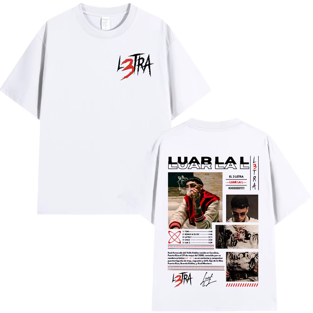 Rappeur Moonlight La L Album de musique L3TRA T-shirts hommes femmes Hip Hop mode manches courtes