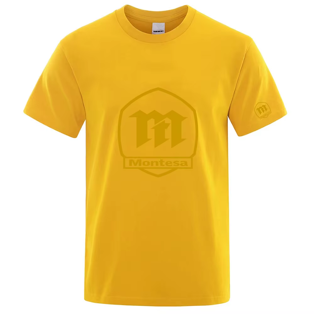 Montesa Espana motos marque 100% pur coton été haut de gamme hommes à manches courtes col rond à la mode respirant T-shirt