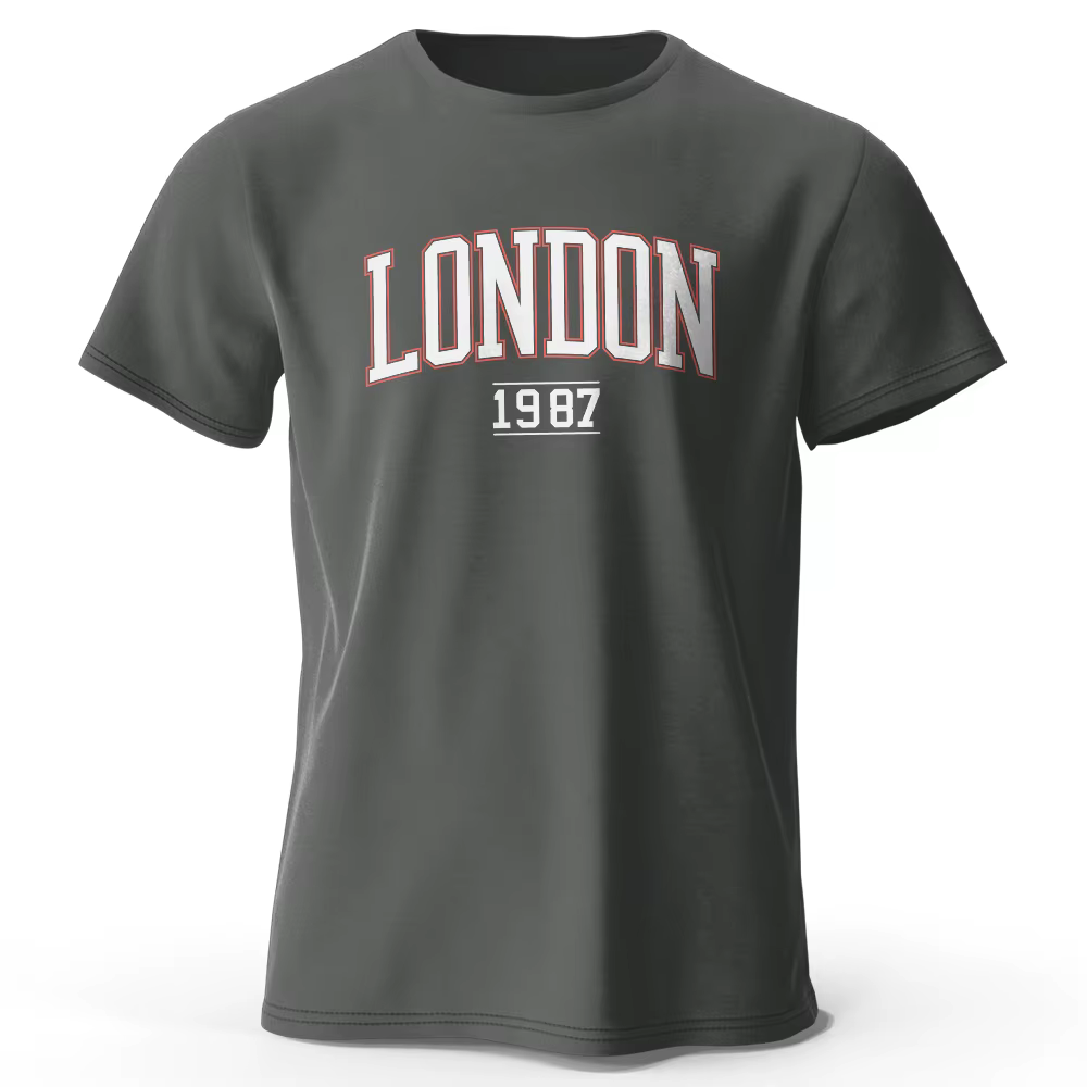 Hommes Londres 1987 Vintage T-shirt Sport 100% coton imprimé surdimensionné t-shirts