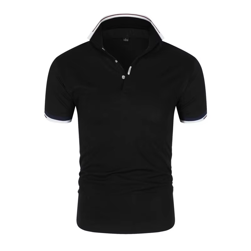 Haute qualité offre spéciale été décontracté respirant confortable Polo hommes couleur unie revers à manches courtes