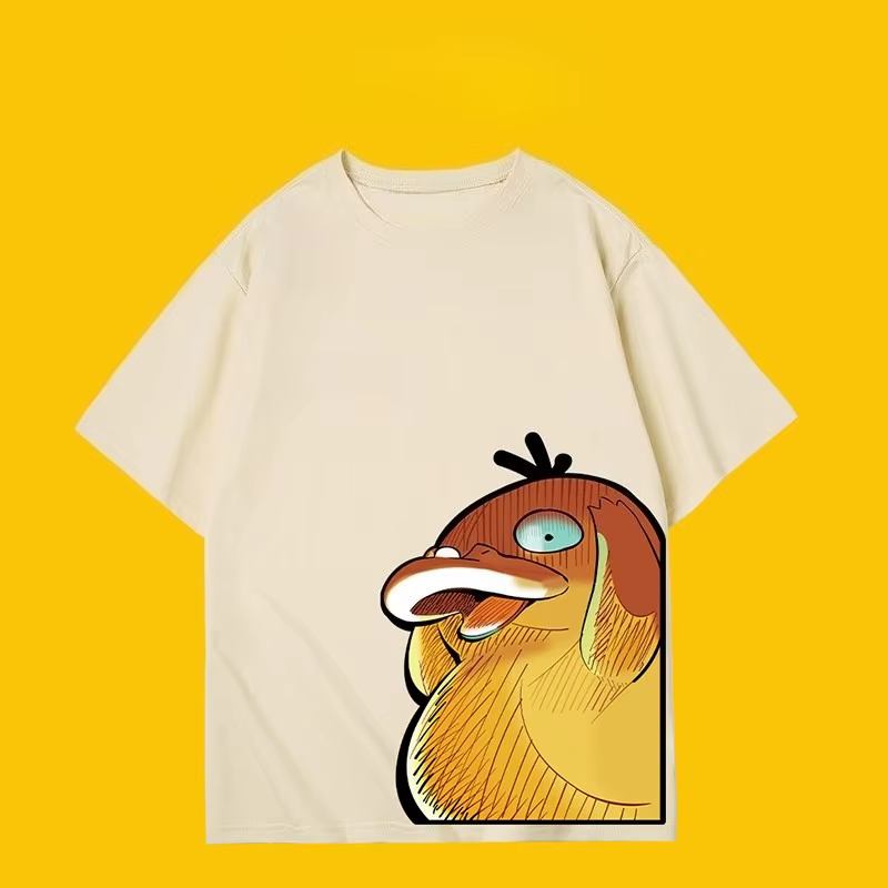 T-shirt style coréen Anime Pokemon Psyduck pour hommes et femmes