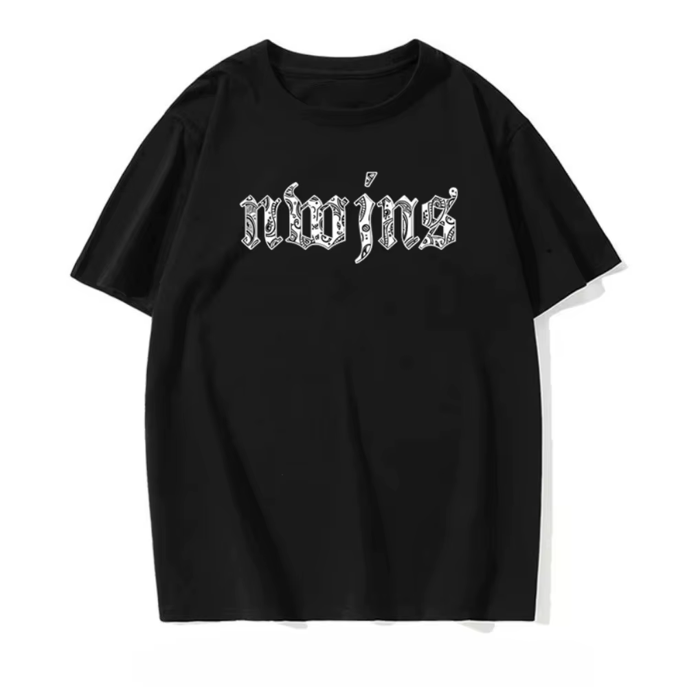 T-shirt en coton style simple avec motif lettres - Nouveau design d'été