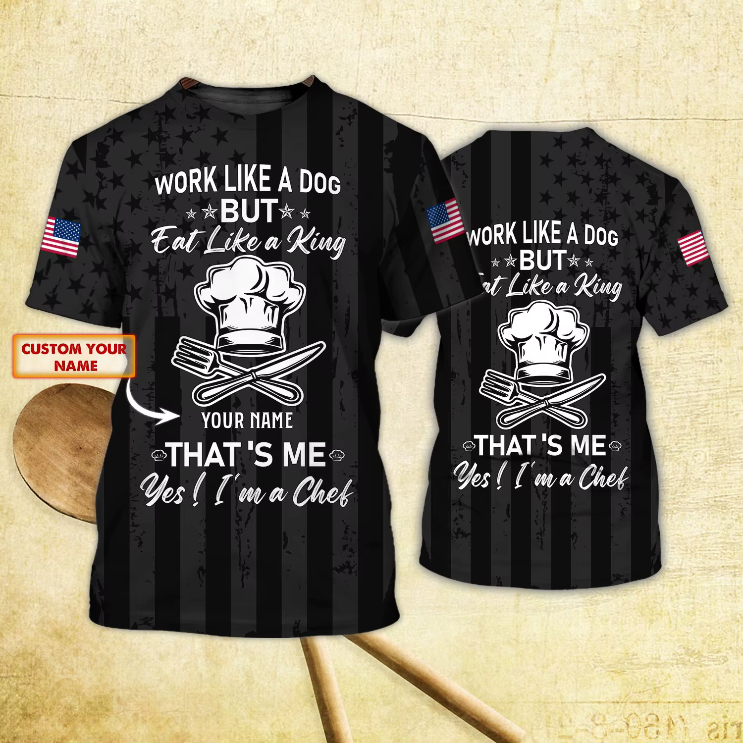 2025 offre spéciale mode t-shirt Chef cadeaux nom personnalisé 3D imprimé hommes été à manches courtes unisexe sport décontracté T-shirt DW37