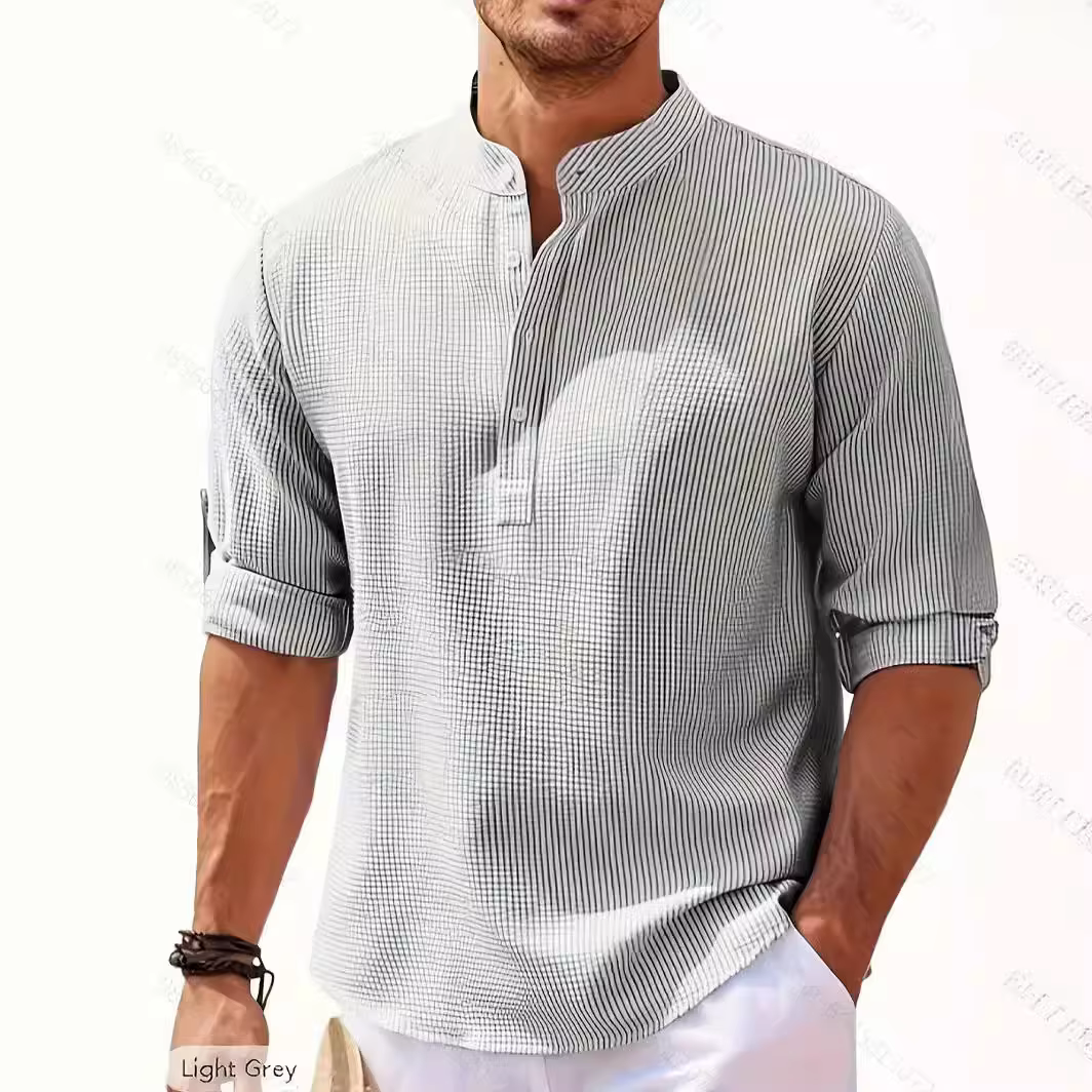 Chemise à carreaux à manches longues pour hommes