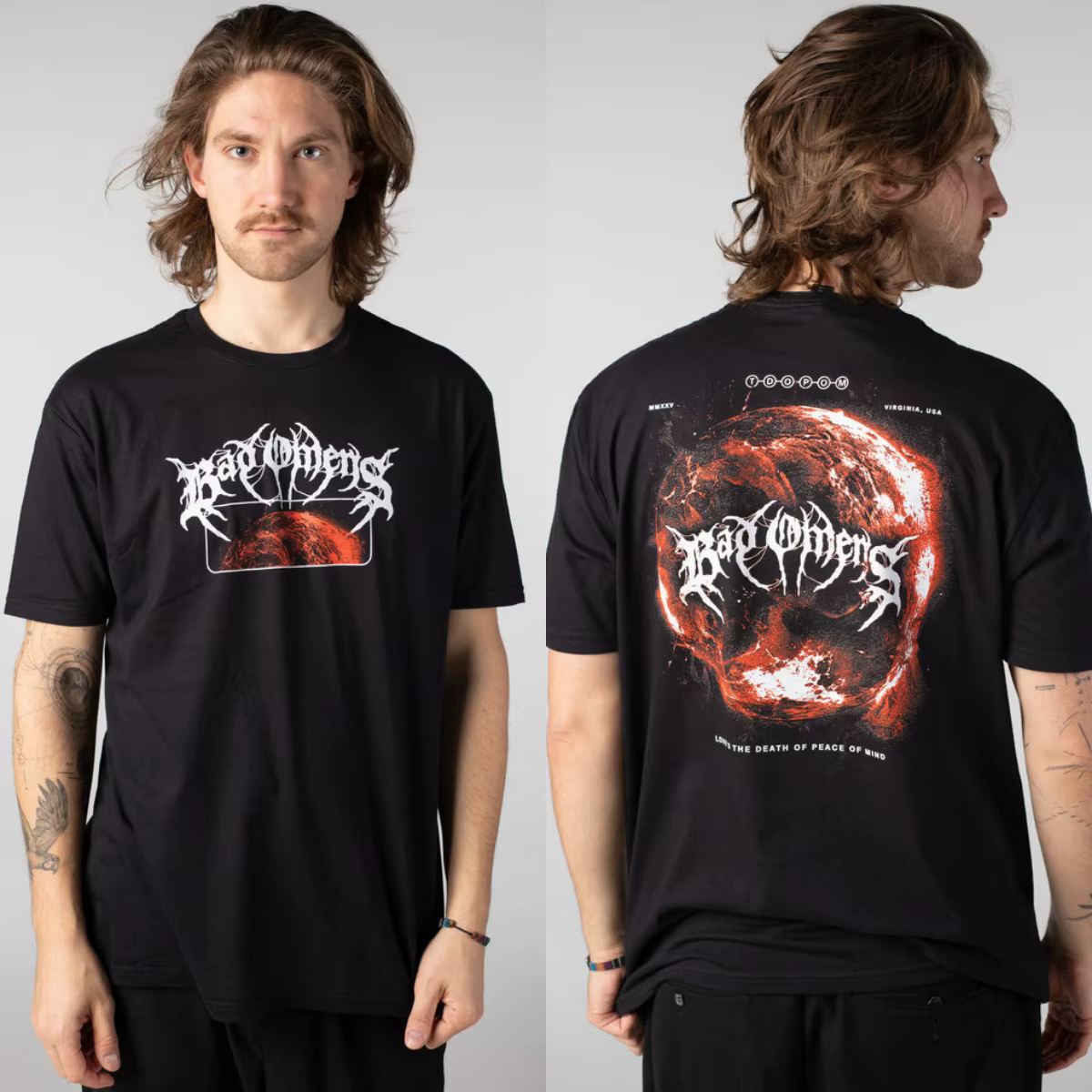 T-shirt en coton graphique Bad Omens 2026 unisexe