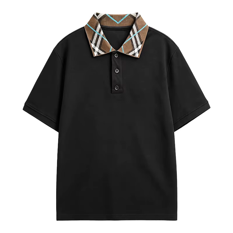 Polo tendance rétro à carreaux pour homme