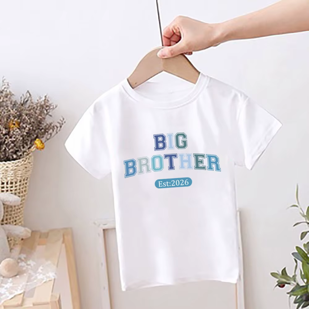 Big Brother Est 2026 imprimer enfants chemises nouveau bébé annonce vêtements grand frère T-shirt