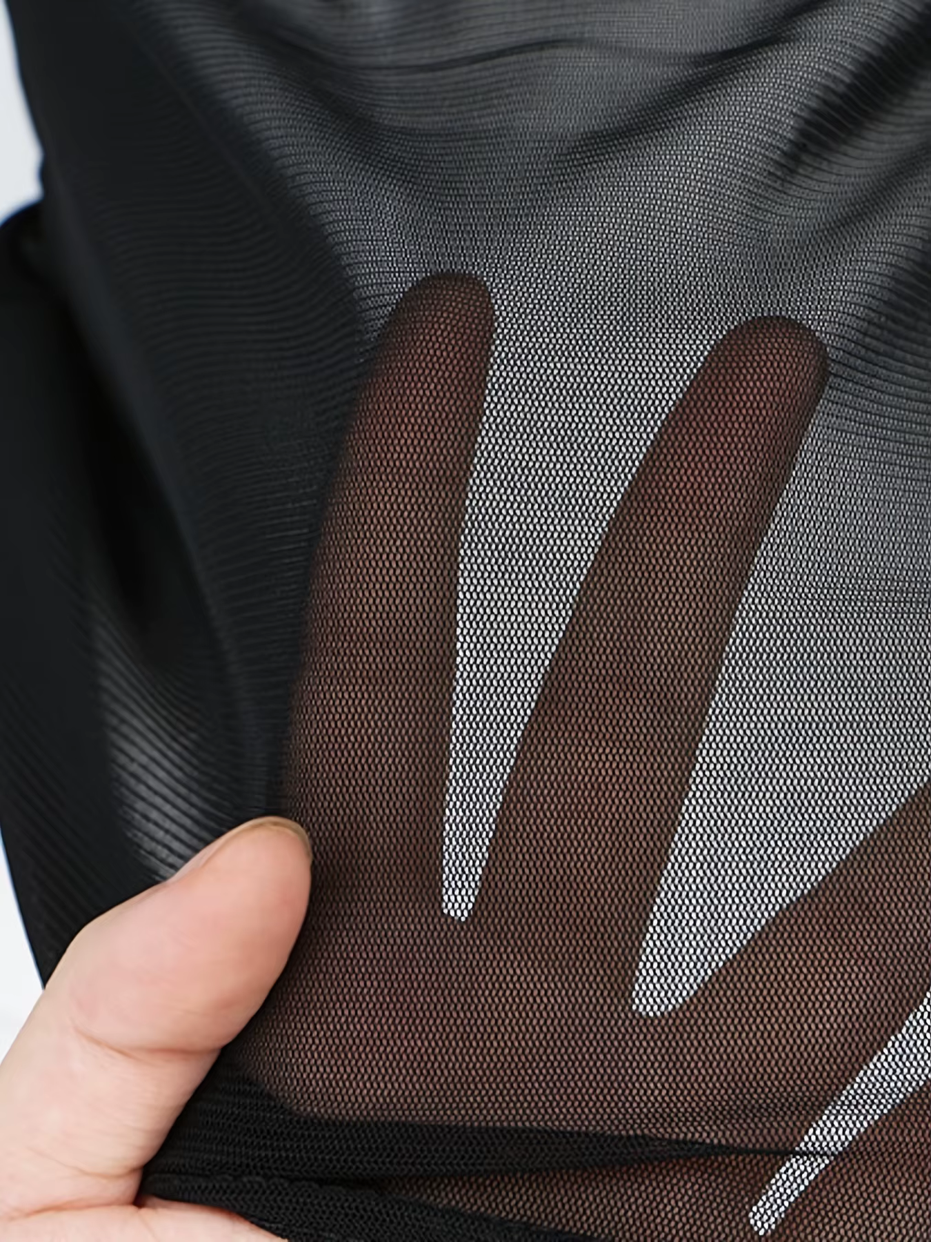 Haut Sexy à manches longues en maille transparente pour femmes