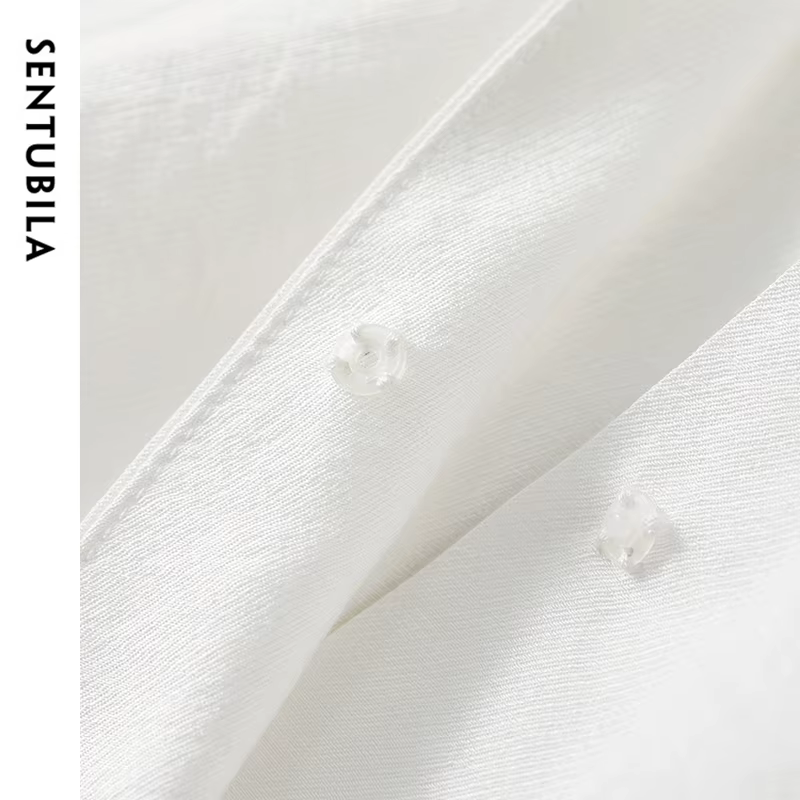 Chemisier blanc femme SENTUBILA à manches chauve-souris