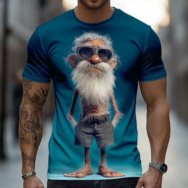 T-shirt drôle imprimé en 3D pour hommes