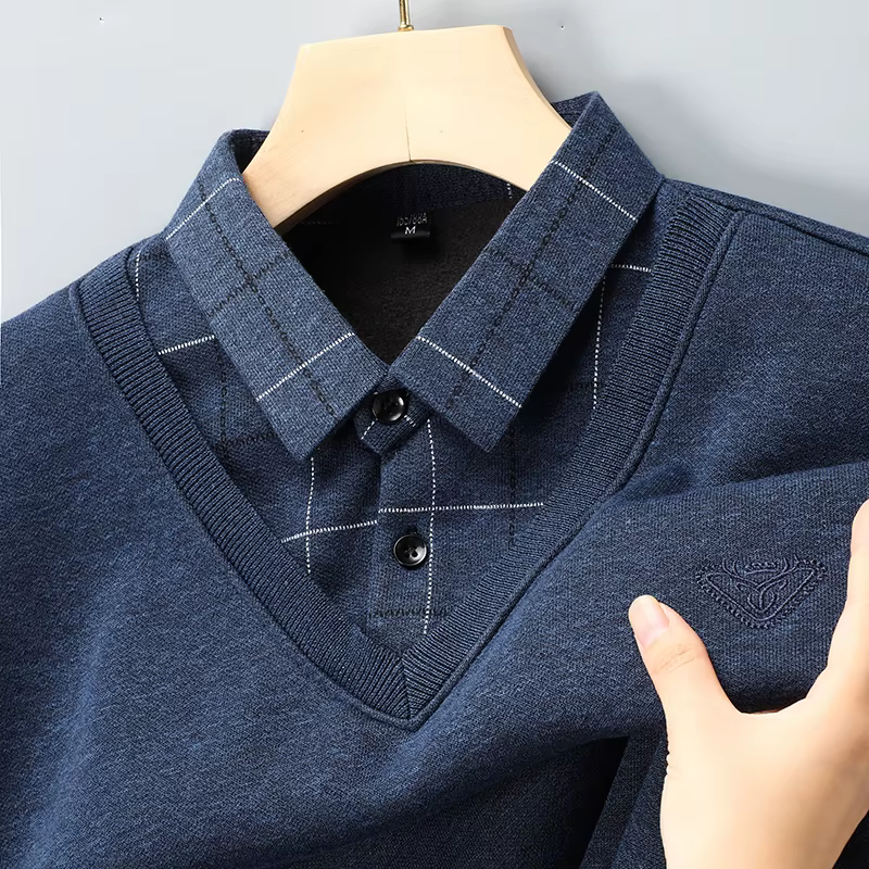 Polo classique doublé polaire pour hommes
