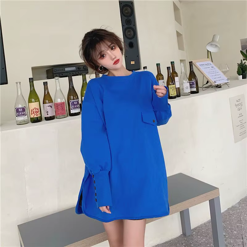 Coton blanc t-shirts 2025 vêtements plaine bleu femme hauts femmes