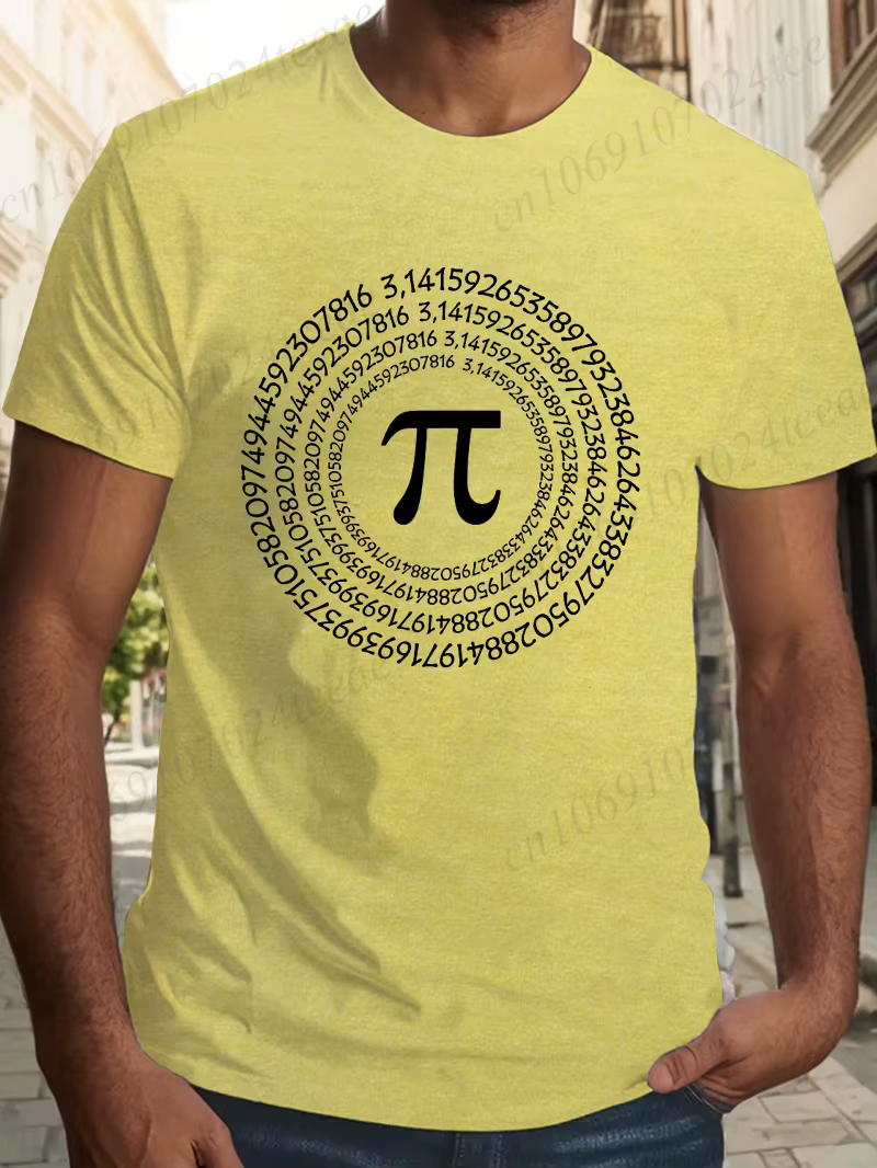 3.14 mathématiques imprimé hommes T-Shirt Pi symbole surdimensionné drôle graphique T-Shirts