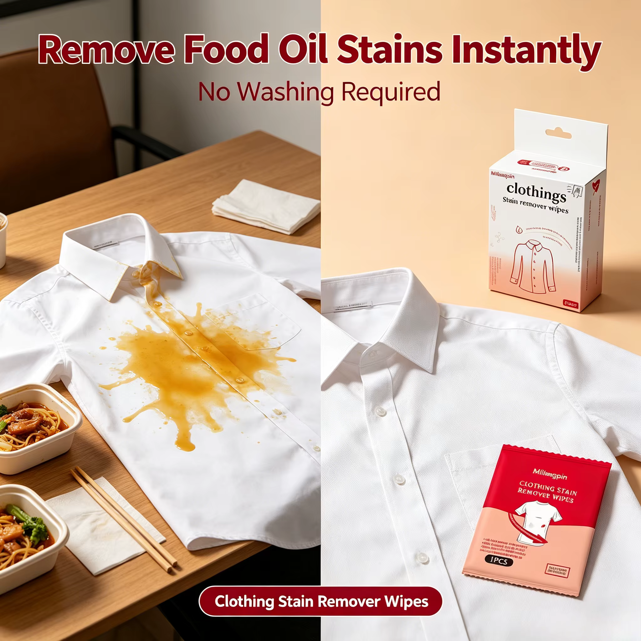 Lingettes détachantes pour vêtements