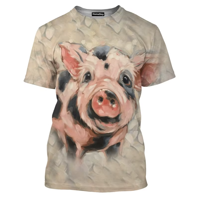 Mignon drôle cochon impression 3D T-shirt pour hommes femmes nouveau dans la mode