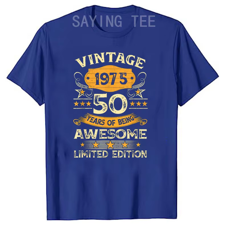 Vintage 1975 Cool 50 ans Bday hommes femmes 50th anniversaire T-Shirt né en 1975 disant génial