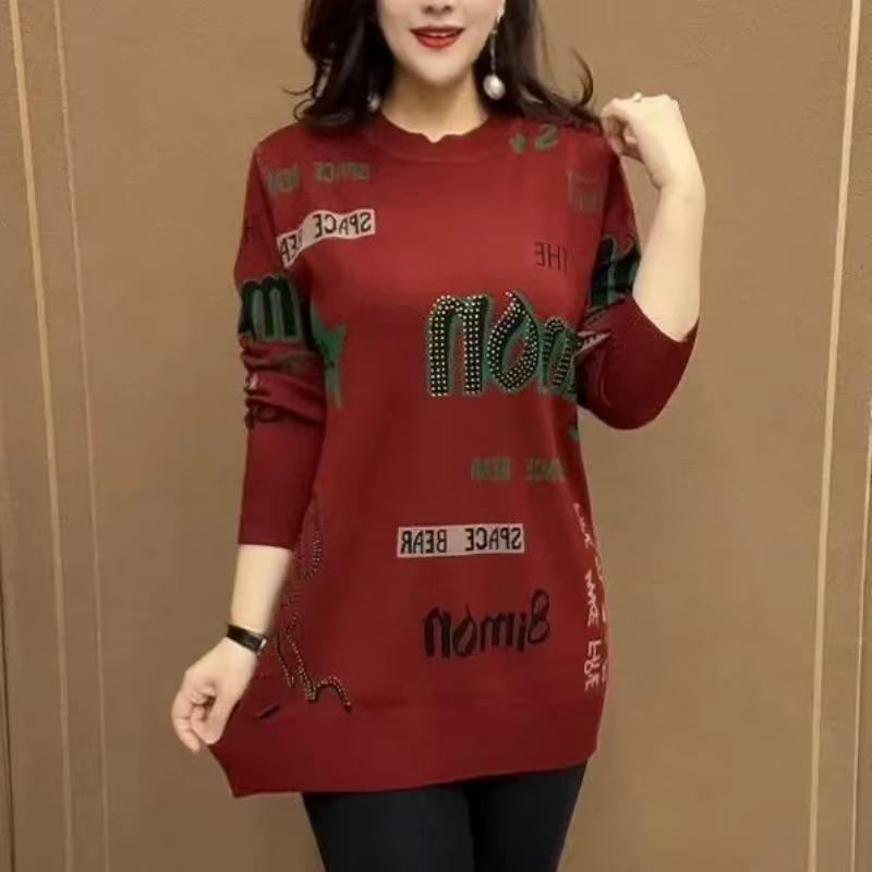 Pull tricoté mi-long pour femmes