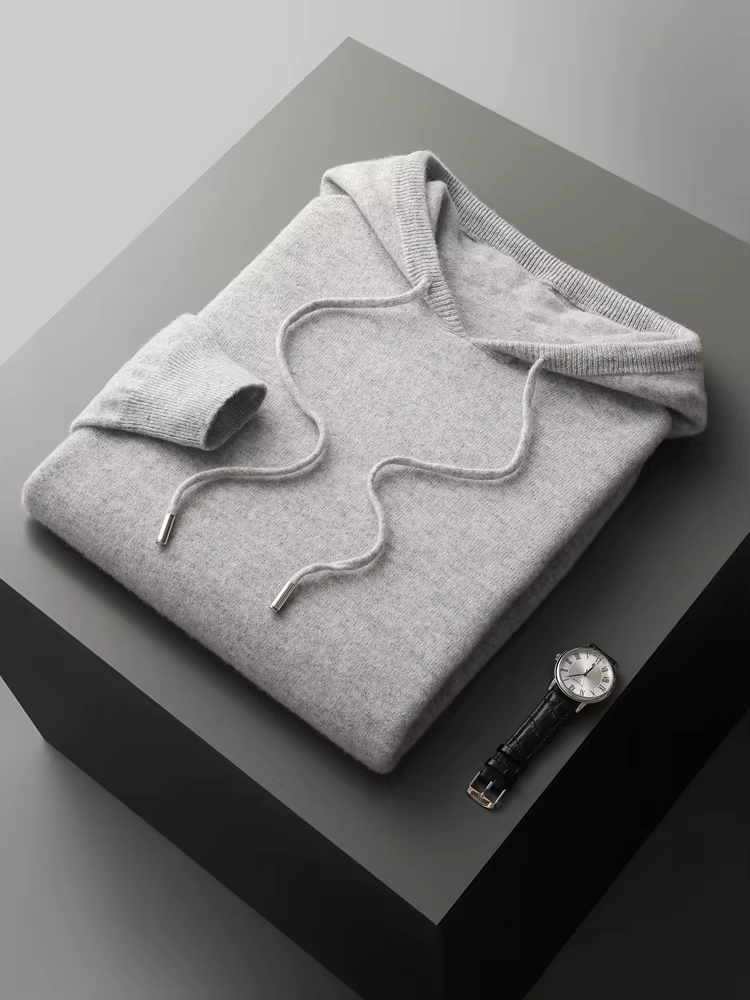 100% laine mérinos haute qualité hommes sweats à capuche printemps automne pull
