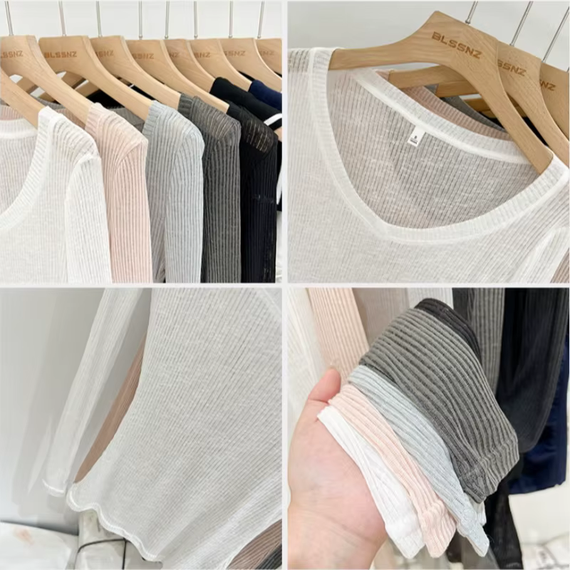 Nouveau T-shirt transparent et léger pour femme