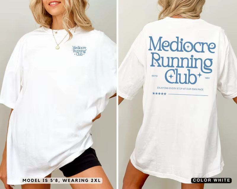 T-shirt Mediocre Running Club : T-shirt de sport graphique vintage