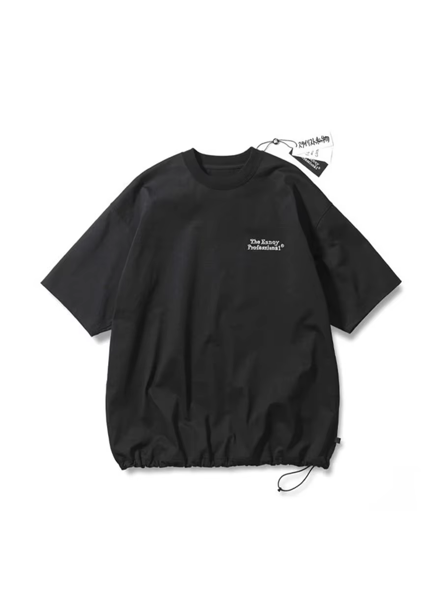 The Ennoy T-shirt coopération rétro broderie à manches courtes hommes et femmes col rond ample pur coton tokyo