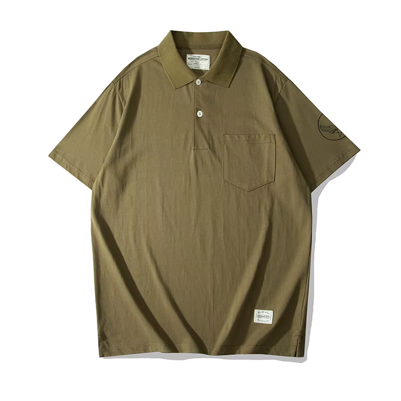 OKONKWO_200g POLO à manches courtes avec poche rétro_T-shirt