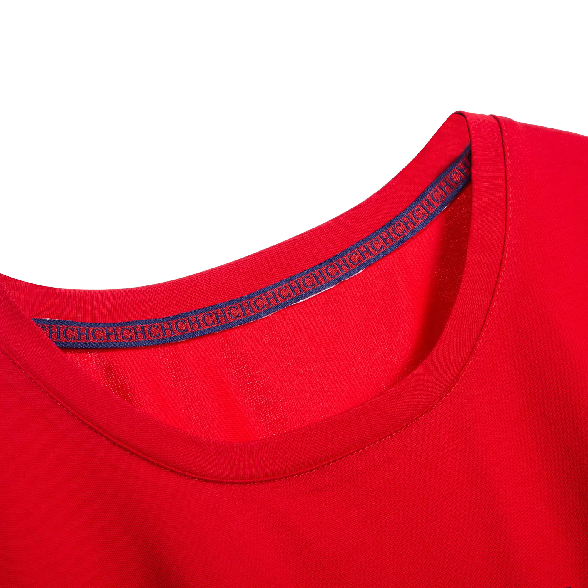 T-shirt pour femme CHCH, mode, broderie à la main, haut décontracté à col rond