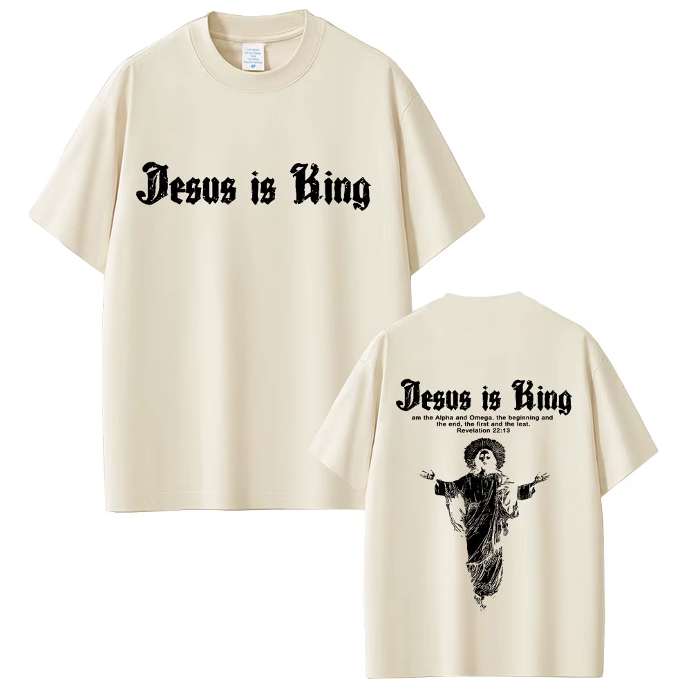 Jésus est roi T-shirt graphique chrétien religieux à manches courtes T-shirts été hommes femmes mode gothique Rock
