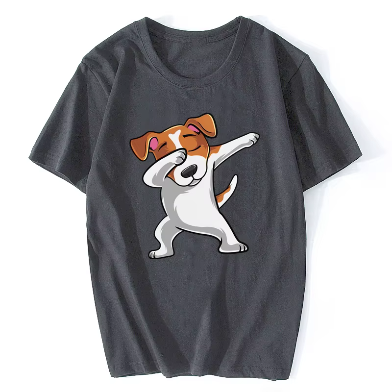 Drôle Jack Russell Terrier T-shirt hommes à manches courtes coton tamponnant chien