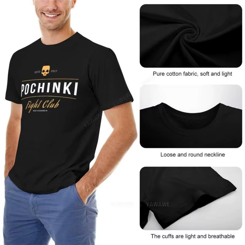 Pochinki Fight Club PUBG T-Shirt hippie vêtements été hauts mode coréenne hommes à manches courtes t-shirts