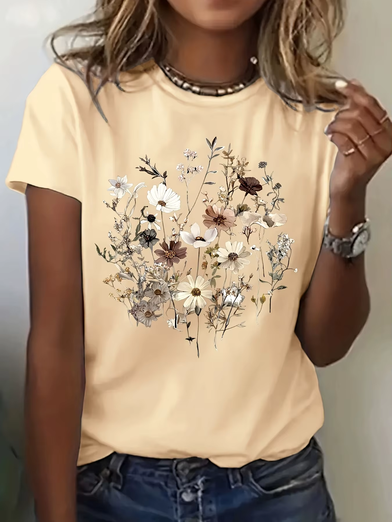 T-Shirt à col rond pour femmes