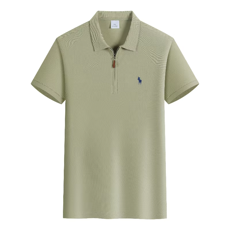 Polo brodé de luxe à manches courtes pour homme
