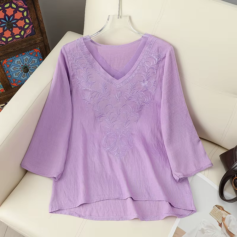 T-shirt brodé pour femme