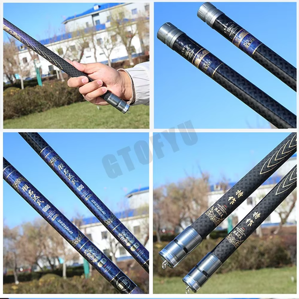 Canne à pêche télescopique 8M, 9m, 10m, 11m, 12M, 13m, canne en carbone de haute qualité, canne à pêche à main, canne super légère, canne longue et dure
