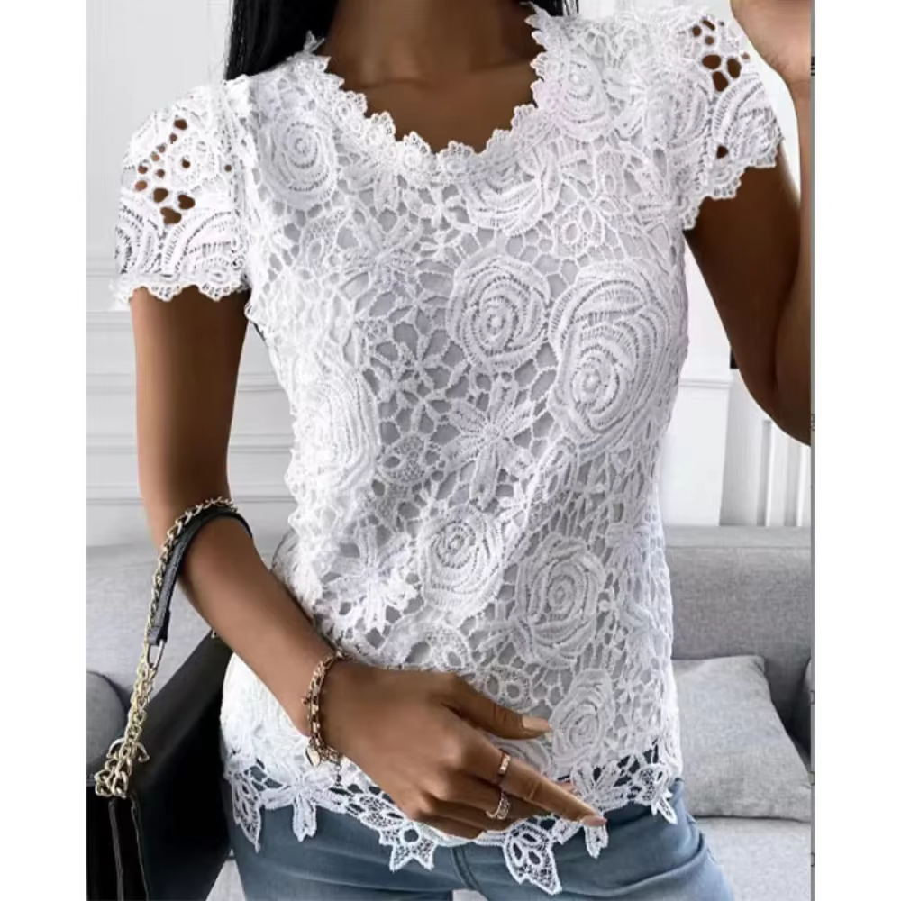 Dentelle t-shirt femmes élégant