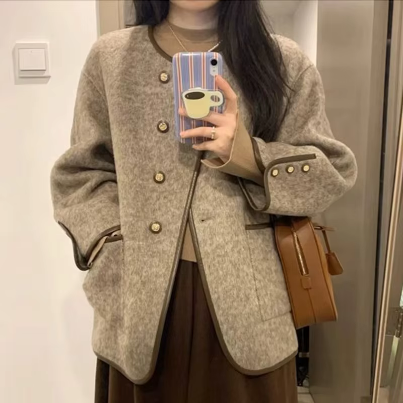 Manteau en mélange de laine pour femmes