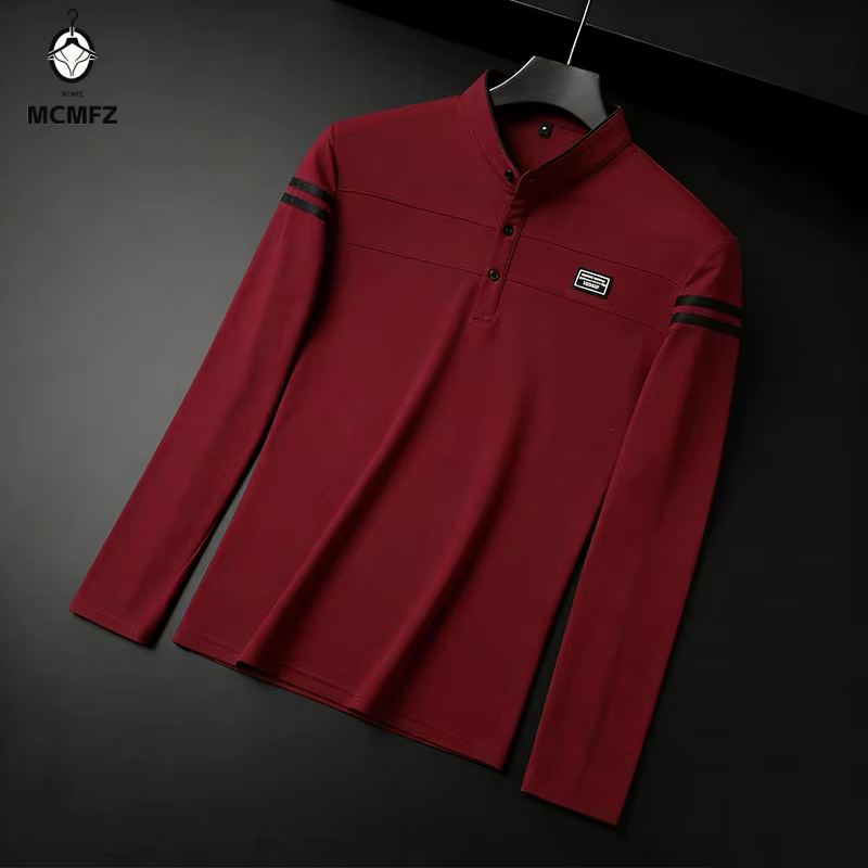 Polo à manches longues noir pour homme