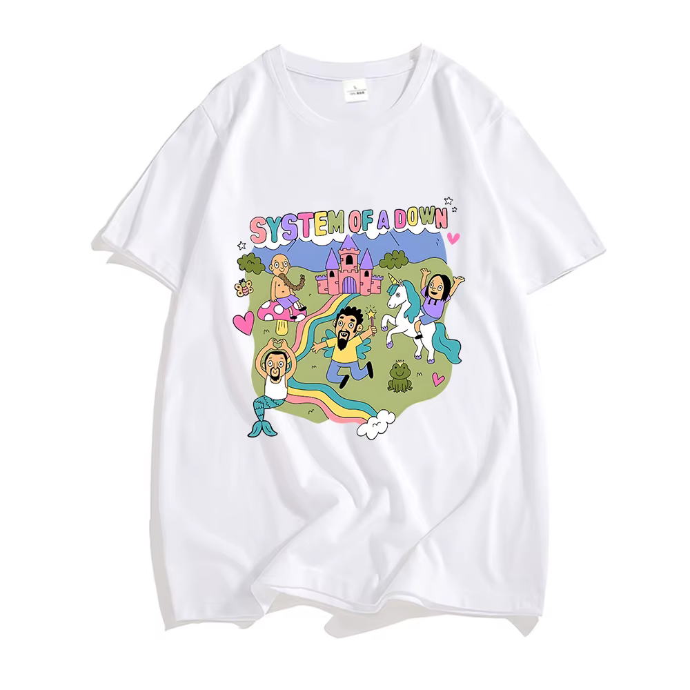 T-shirt du groupe System of A Down 2026 en coton doux pour l'été