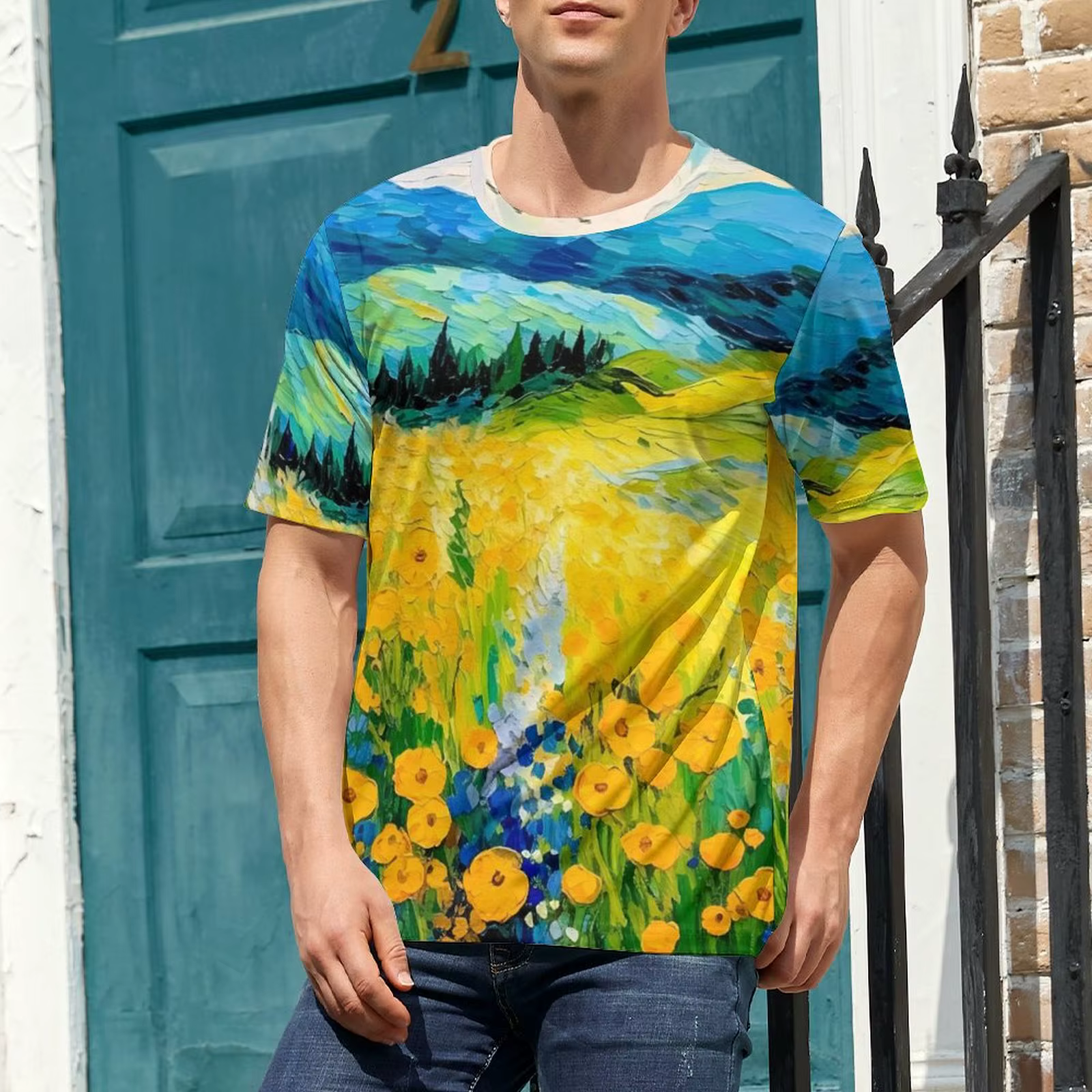T-Shirt à Col Rond pour Homme