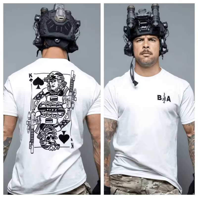 T-shirt décontracté d'été style artistique militaire tactique Brothers in Arms AMMO