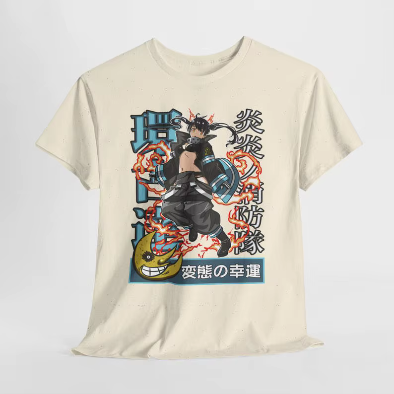 T-shirt tendance été 2026 : Anime Fire Flame Girl Tamaki Kotatsu
