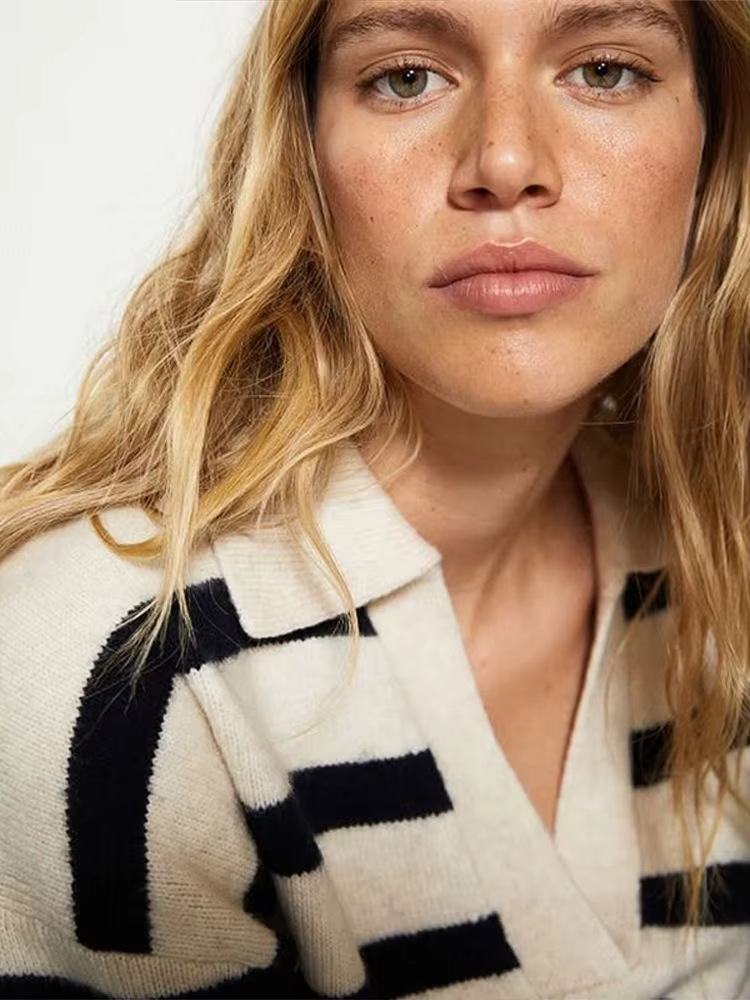 Pull tricoté rayé pour femmes