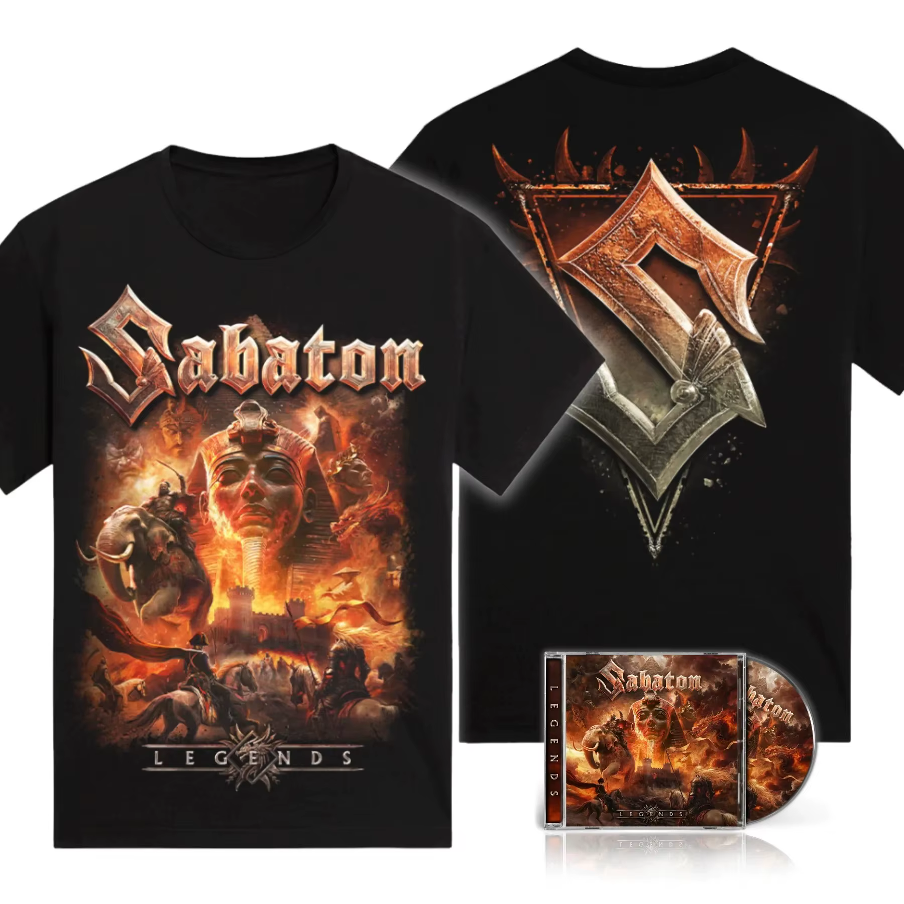 T-shirt unisexe en coton noir à thème Sabaton "Legends"